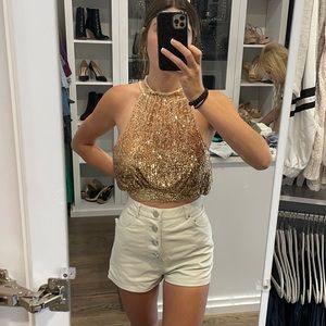 Free people sequin holter top